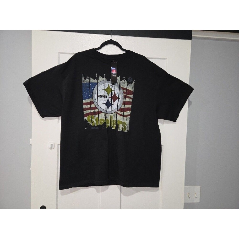 Pittsburgh Steelers NFL Football T-Shirt Men's 2XL American Flag NWT